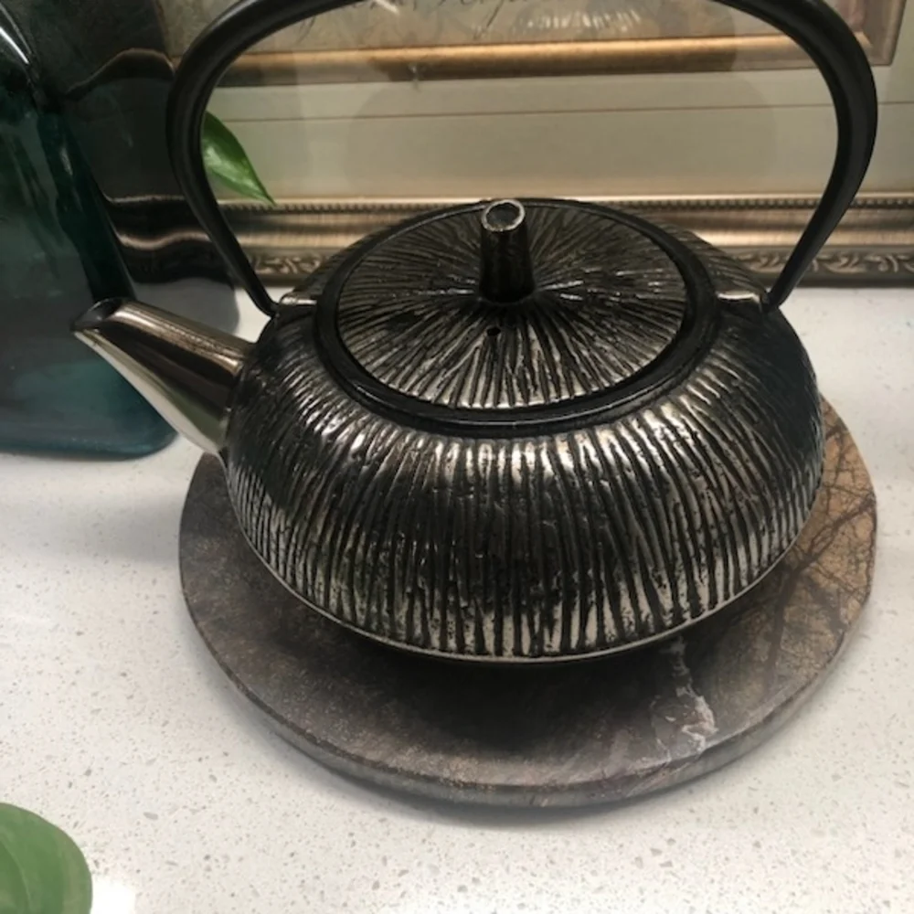 Rustic Black Cast Iron Teapot‎ Retro Vintage Feel